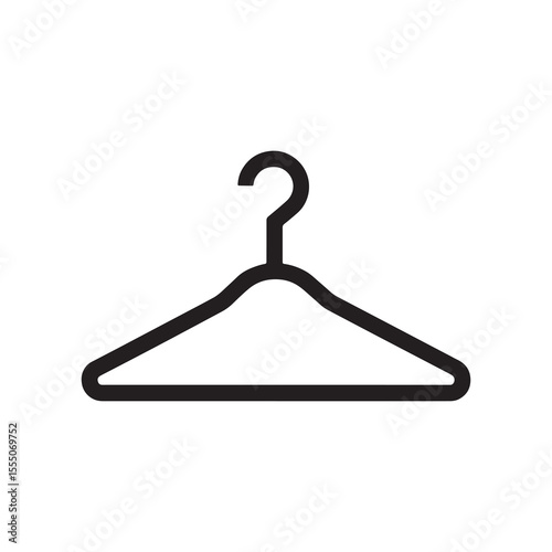 Clothes Hanger Icon Vector, Coat Hanger Outline, Clothes Hanger Line Art