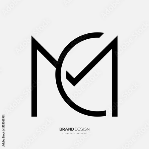 letter Mc or Cm minimal monogram simple logo