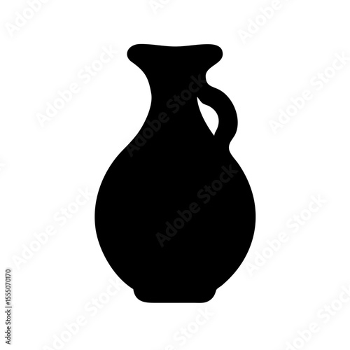 Beautiful vase black silhouette icon

