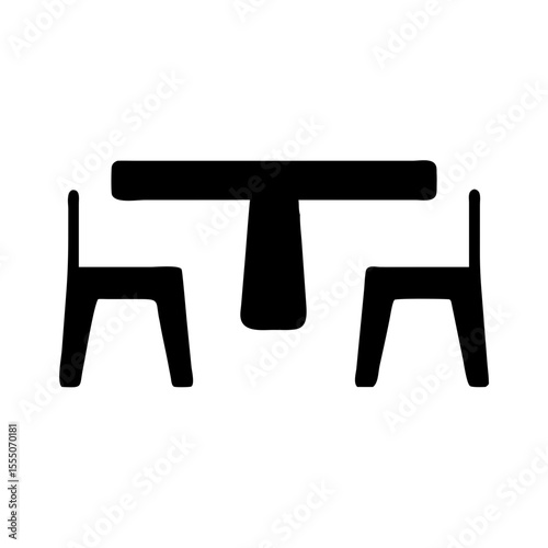 Dining table black silhouette icon

