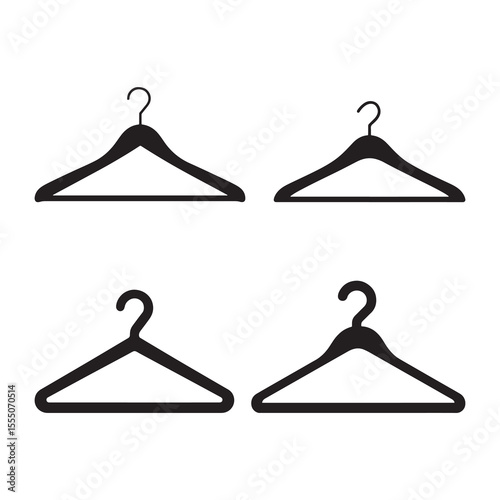 Clothes Hanger Icon Vector, Coat Hanger Outline, Clothes Hanger Line Art