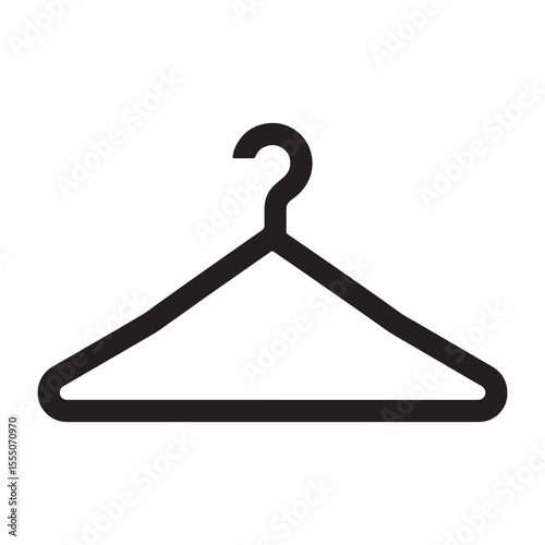 Clothes Hanger Icon Vector, Coat Hanger Outline, Clothes Hanger Line Art