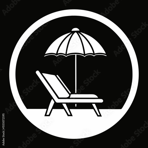 beach chair and umbrella