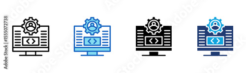 Backend Developer icon Multi Style Vector Illustration