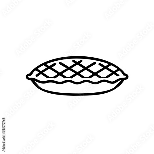 Outline of a pie with a lattice crust on a background food dessert
