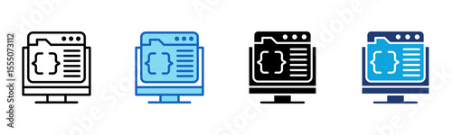 Code Review icon Multi Style Vector Illustration