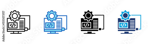 Integrated Development Environment icon Multi Style Vector Illustration