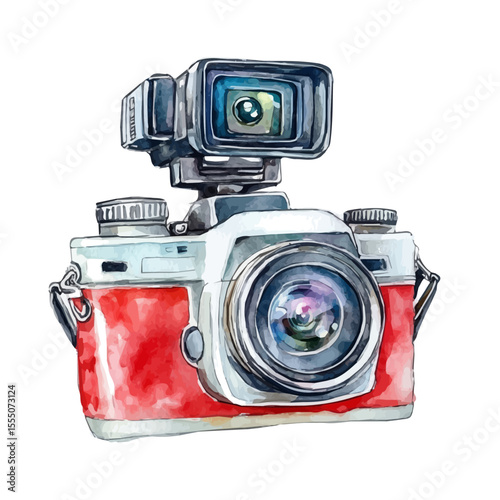 watercolor of Wearable Cameras, vector, isolated on a white background.