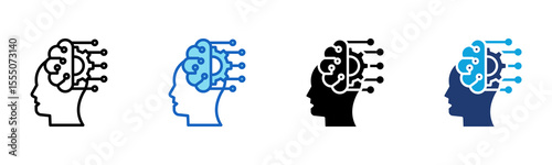 Artificial Intelligence icon Multi Style Vector Illustration