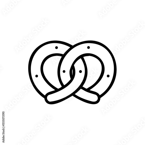 Outline pretzel with dots on a background food symbol design snack bread