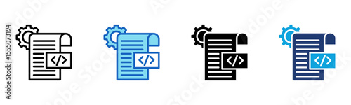 Script Execution icon Multi Style Vector Illustration