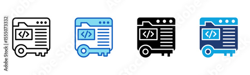 Web Server icon Multi Style Vector Illustration