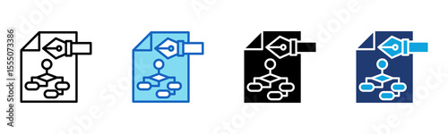 Development Flow icon Multi Style Vector Illustration