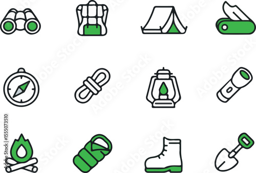 Camping icon set