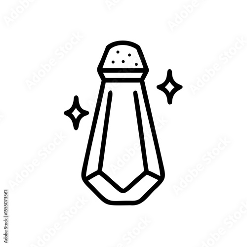 Salt shaker with sparkles on background handdrawn vector graphic seasoning condiment