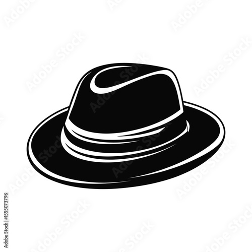 Classic Fedora Hat Illustration: Timeless Style for Fashion and Retro Designs

