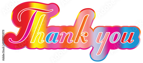 Thank You Typography Design Colorful Gradient.