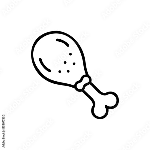 Handdrawn of a chicken leg quarter with bone on a background food