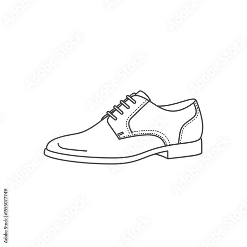 Classic men's dress shoe line art illustration  