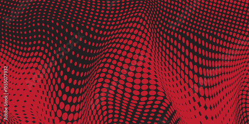Red halftone dots blue color pattern gradient grunge texture background. Dot pop art comic sport style vector