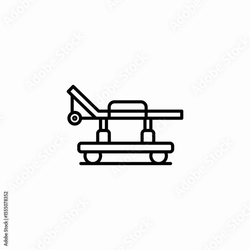 medical patient stretcher icon sign vector