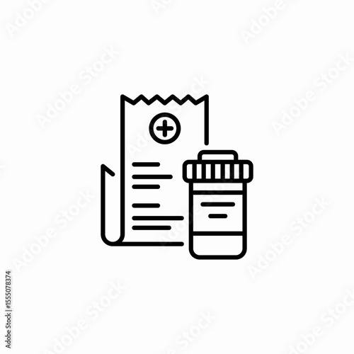 medical prescription bottle icon sign vector