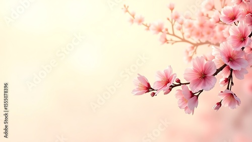 Pink Cherry Blossoms Blooming Under Pixelated Sunlight