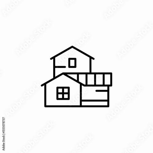 multi story house icon sign vector