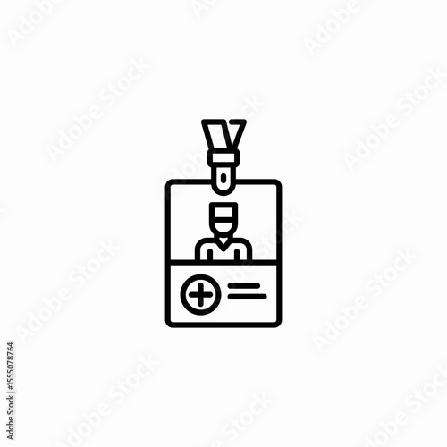 name tag medical id icon sign vector