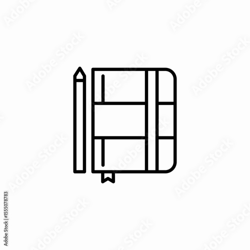 note taking material notebook icon sign vector