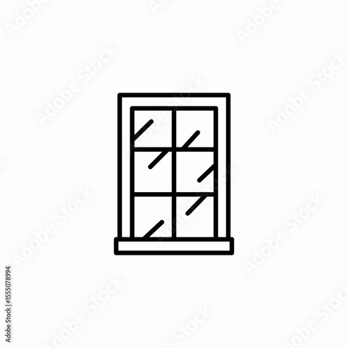 paned window  icon sign vector