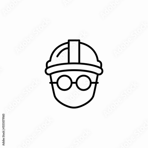 person with hard hat icon sign vector