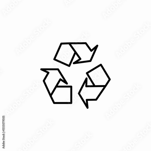 recycling symbol arrows icon sign vector