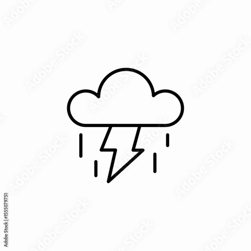 storm cloud lightning icon sign vector