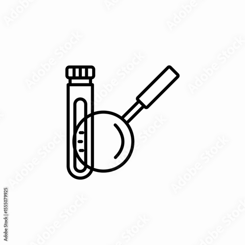 test tube magnifier icon sign vector