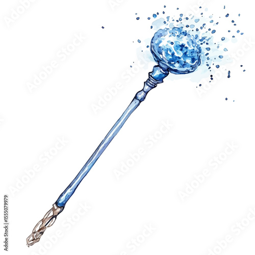 Watering Wand, watercolor painting vector, isolated on a white background.