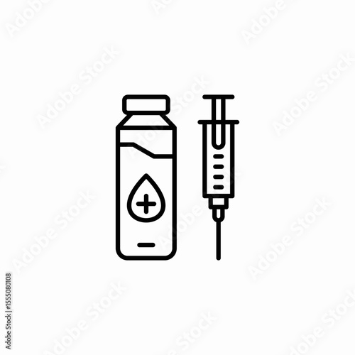 vial syringe medical icon sign vector