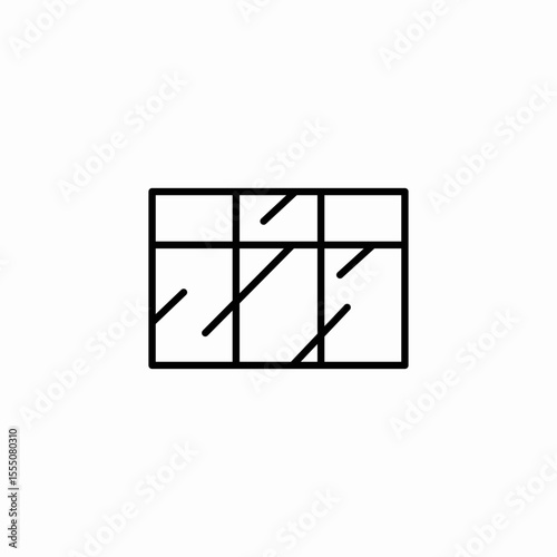 window pane grid icon sign vector