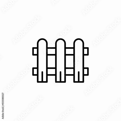 wooden picket fence icon sign vector