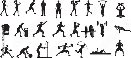 Silhouette Fitness Icons Collection