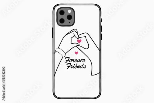 Minimalist phone case design with abstract geometric elements and clean lines