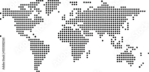 world map made of dots on a white background