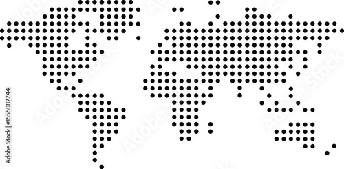 world map made of dots on a white background