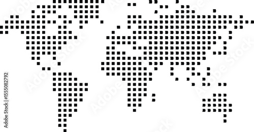 world map made of dots on a white background
