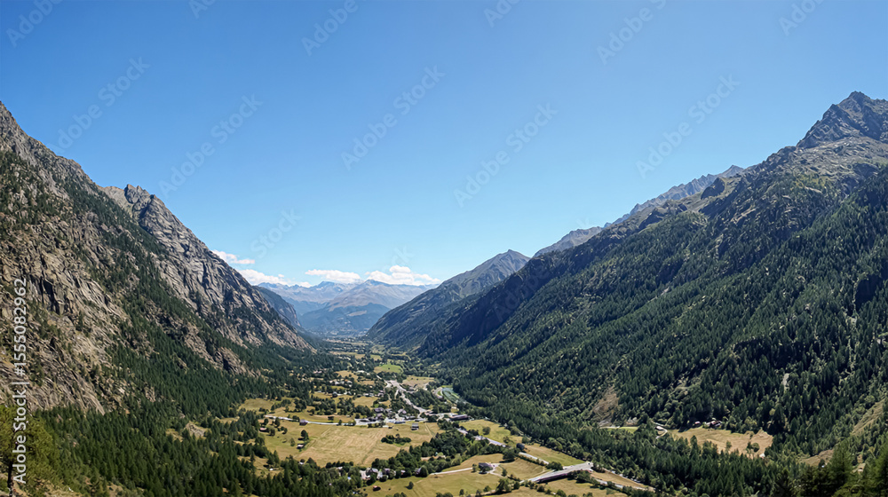 Fototapeta premium A winding path on a mountain slope. Mountain Alps path