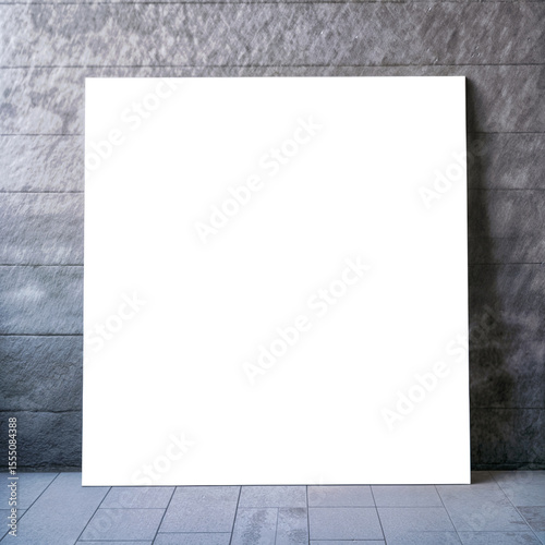 Minimalist living room interior with wooden armchair and blank white canvas on wall. Scandinavian decor mockup scene for artwork or poster display. Natural lighting and cozy setting.