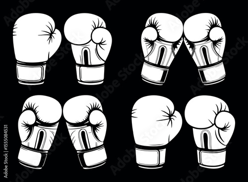 Boxing gloves icon sports vector illustration