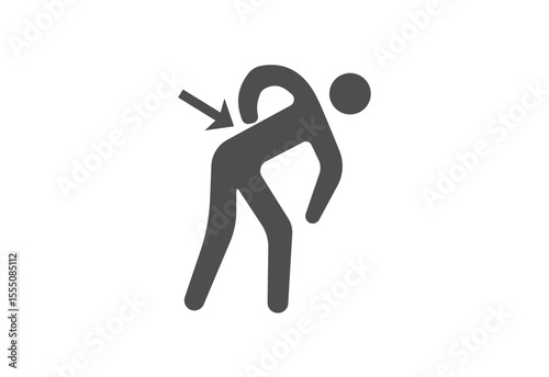 Sciatica line and solid icon, Human diseases concept, Sciatica Back Pain sign on white background.