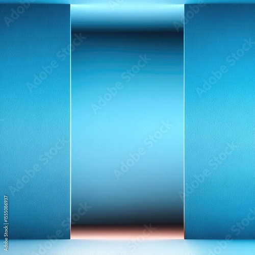 Bright Blue Abstract Background with Geometric Shapes
