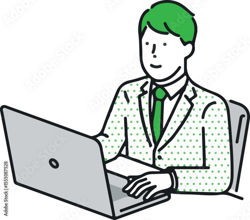 Male businessman working on computer